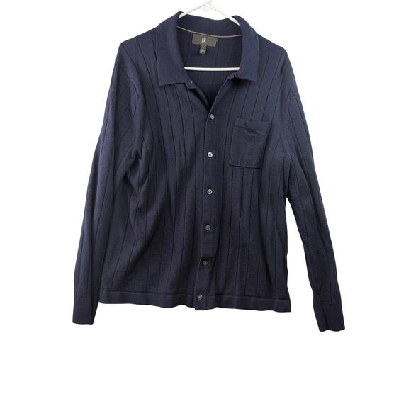 Banana Republic Merino Wool Men’s Cardigan with Collar – Navy – Size L - Picture 1 of 6